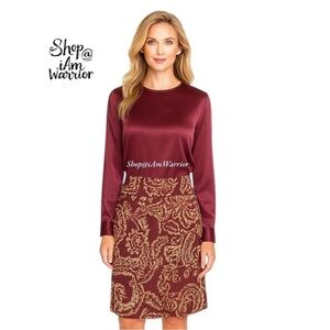 Pendleton burgundy silk print a-line skirt *shop@iamwarrior